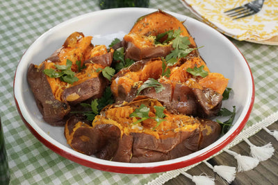 Baked Coriander Sweet Potatoes, Credit: Food Network