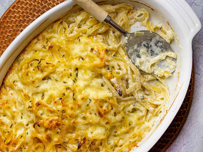 Creamy Baked Fettuccine With Asiago