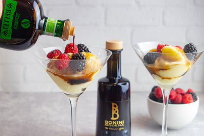 Olive Oil Sorbetto with Berries and Balsamic, Credit: Elizabeth Newman