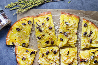 Potato Pizza With Olives And Rosemary