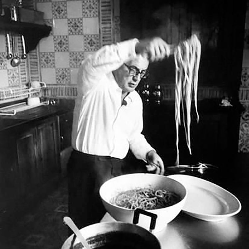 Dino de Laurentiis making pasta
