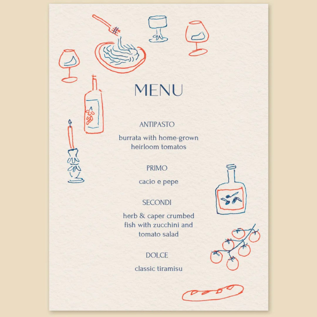 Customizable Italian Fare Menu
