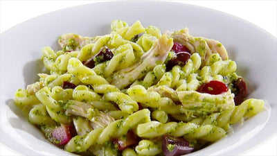 Gemelli with Kale Pesto and Olives, Credit: Food Network