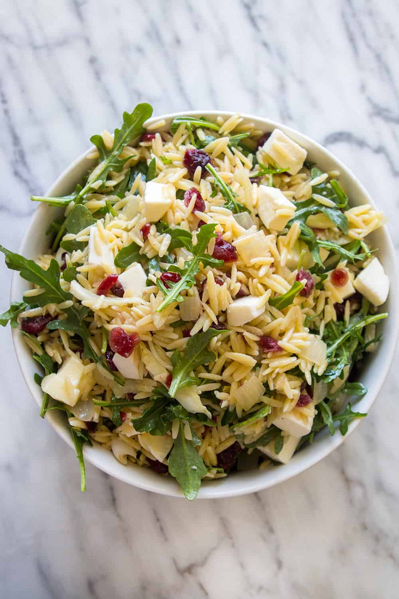 Orzo Salad with Cranberries and Mozzarella, Credit: Elizabeth Newman