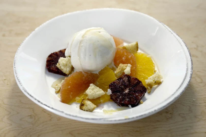 Almond Biscotti with Fresh Citrus and Gelato