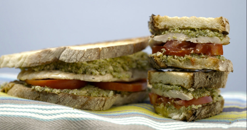 Grilled Chicken and Broccoli Pesto Panini