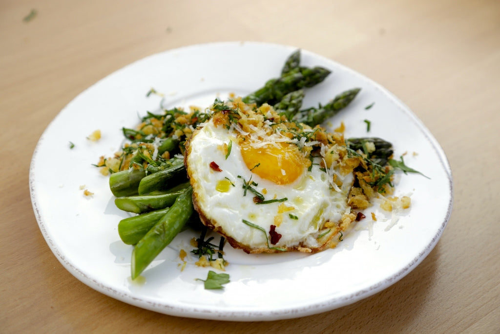 Pan Roasted Asparagus with Crispy Fried Egg