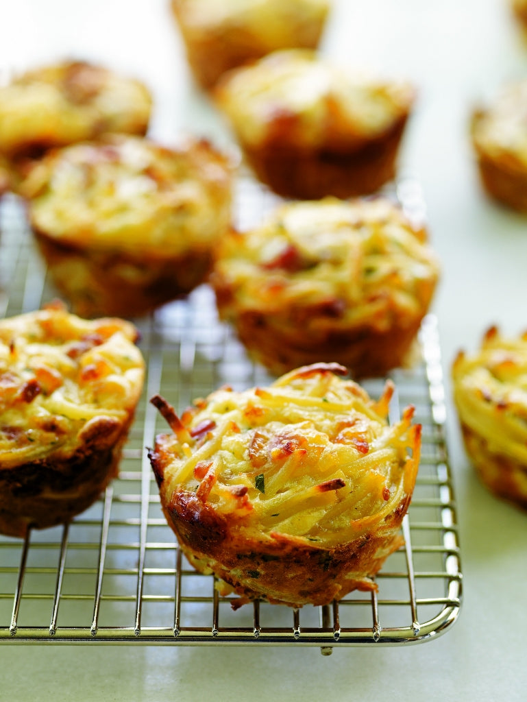 Mini Linguine and Prosciutto Frittatas