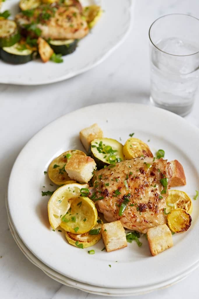 Roasted Chicken Thighs with Summer Squash