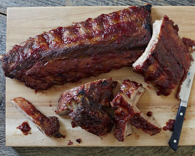 Baby Back Ribs with Spicy Plum Barbecue Sauce