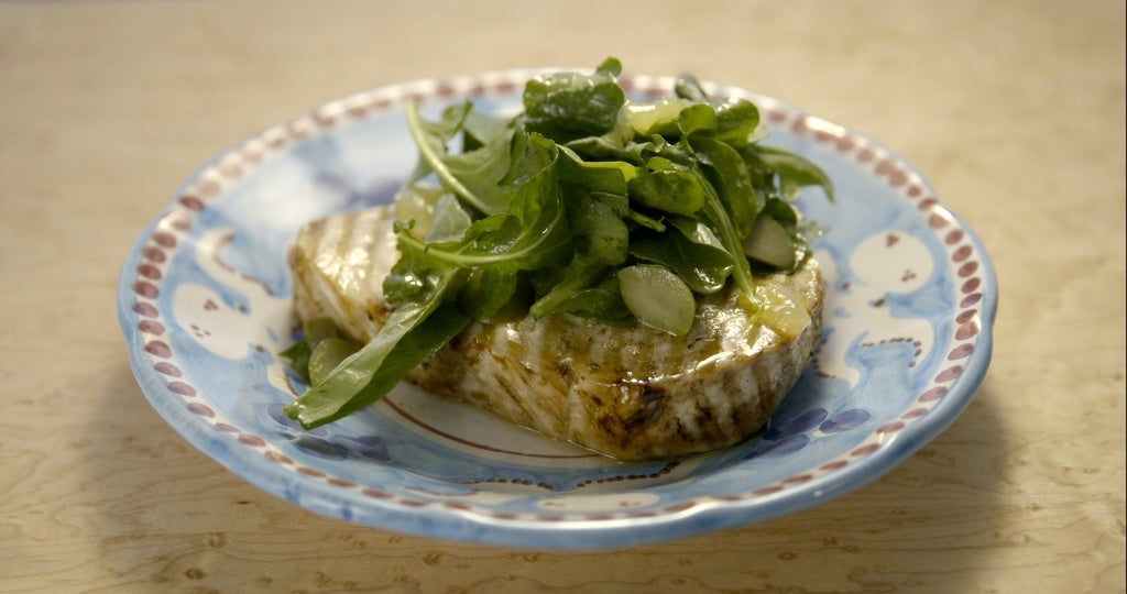 Grilled Swordfish with Candied Lemon Salad