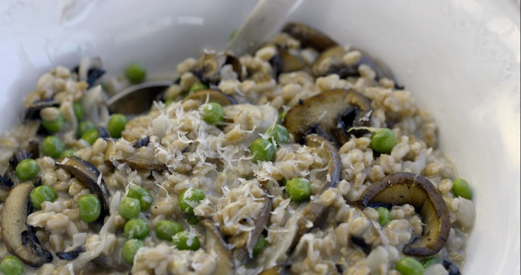 Mushroom and Pea Farrotto