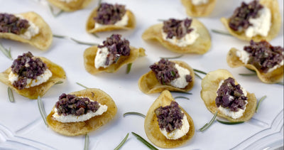 Potato Crisps with Goat Cheese and Olives