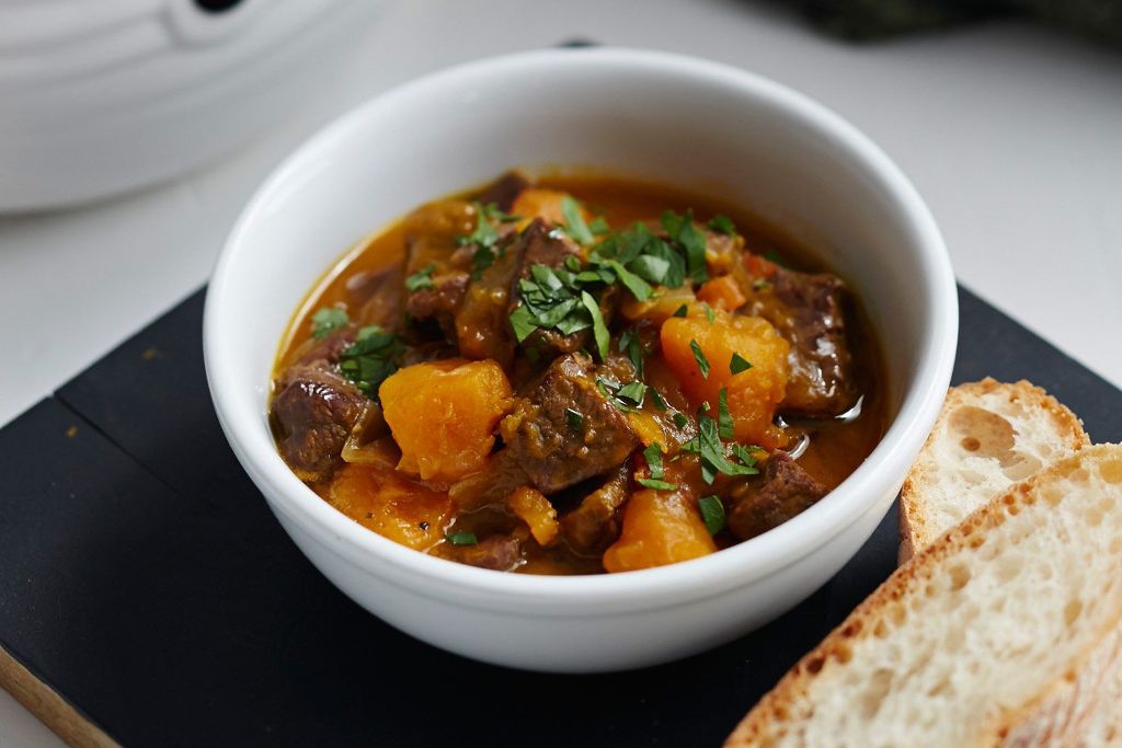 Slow Cooker Beef and Kabocha Squash Stew, Credit: Lauren Volo