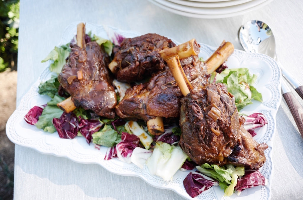 Lamb Shanks with Escarole and Radicchio