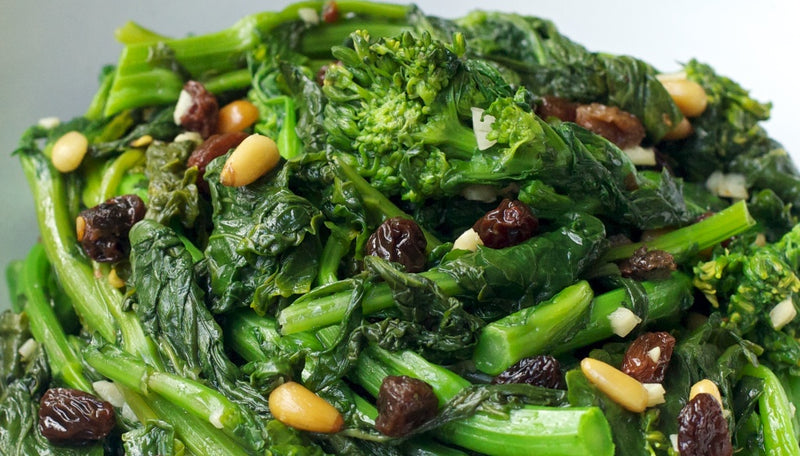 Broccoli Rabe with Raisins and Pine Nuts