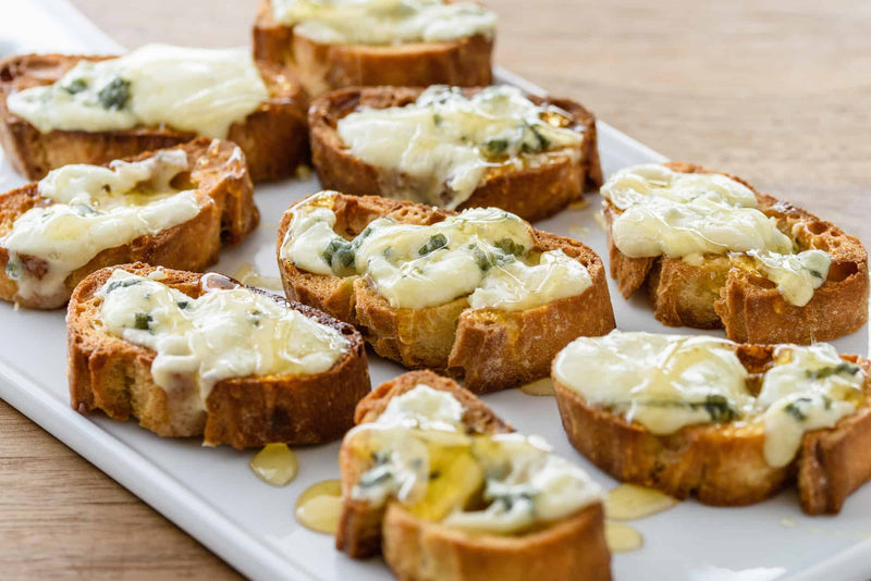 Bruschetta with Gorgonzola Cheese and Honey, Credit: Ray Kachatorian