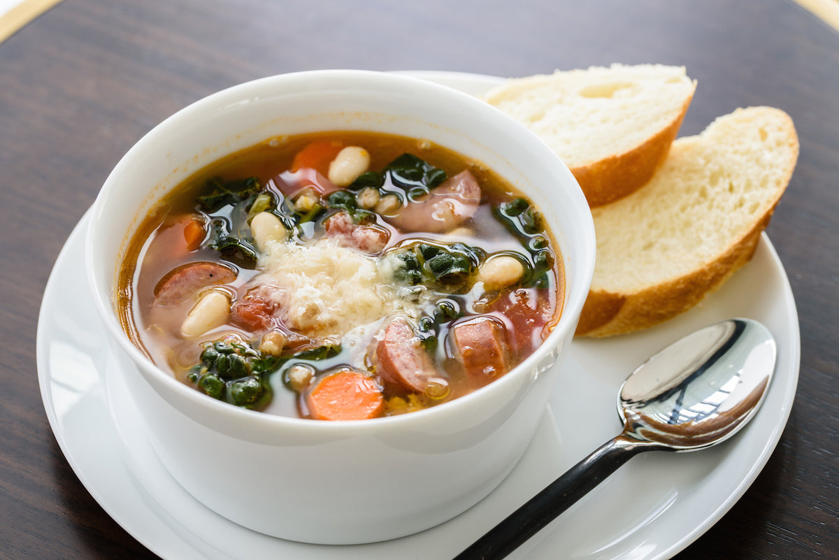 Kale and Sausage Soup, Credit: Ray Kachatorian