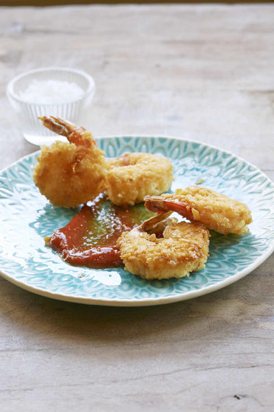 Saltine Crusted Shrimp with Curry Ketchup, Credit: Lauren Volo