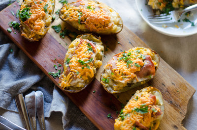 Twice-Baked Potatoes with Mushrooms and Prosciutto, Credit: Elizabeth Newman