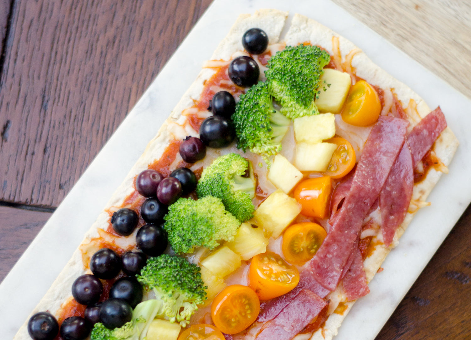 Rainbow Pizza, Credit: Elizabeth Newman