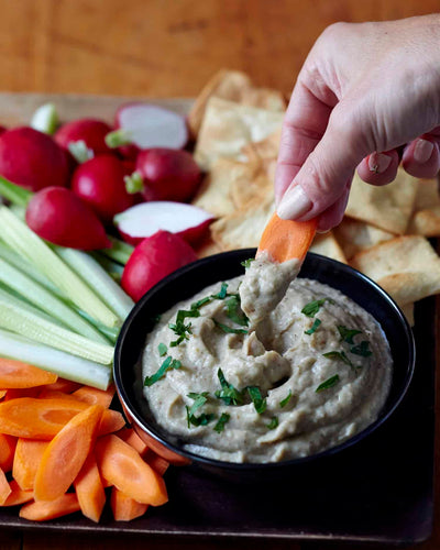 Roasted Eggplant and Almond Dip, Credit: Lauren Volo