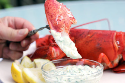 Steamed Lobster with Lemon-Parsley Aioli, Credit: Lauren Volo