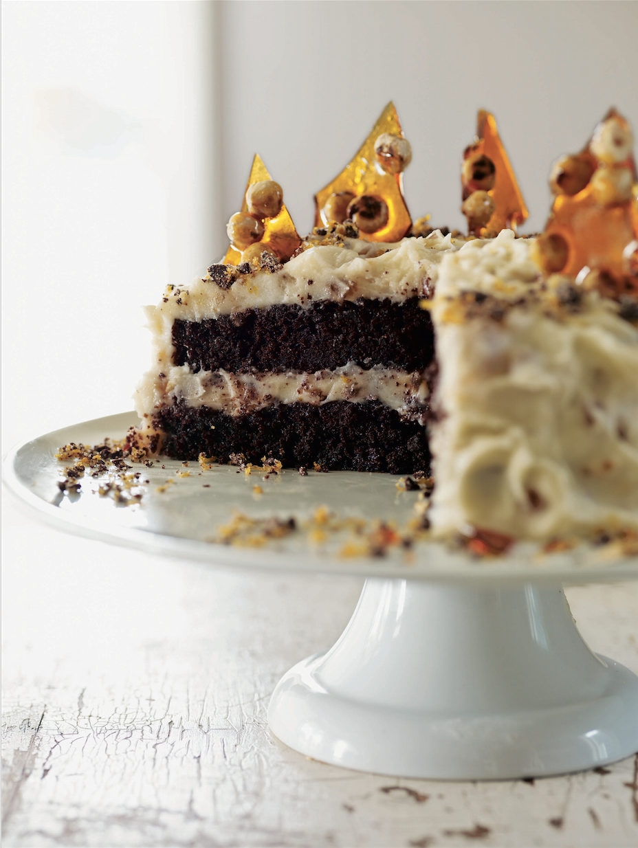 Hazelnut Crunch Cake with Mascarpone and Chocolate