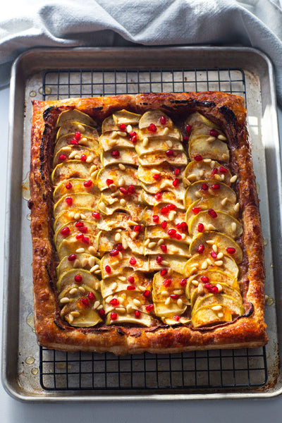 Caramelized Apple and Pomegranate Tart, Credit: Lauren Volo