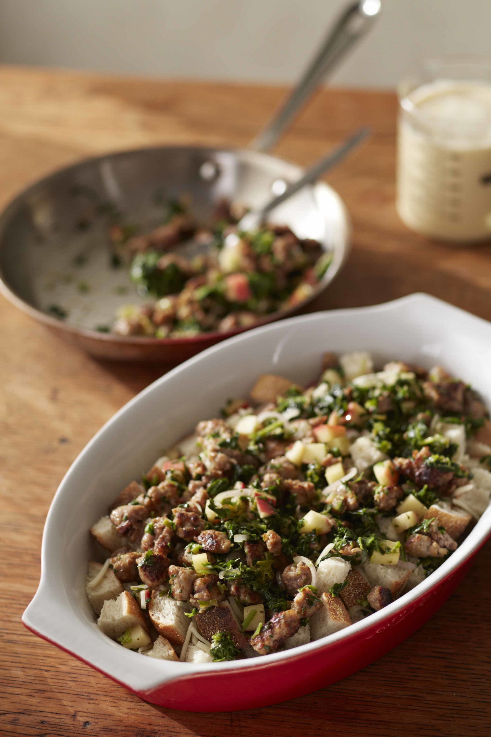 Sausage, Spinach, and Apple Strata, Credit: Lauren Volo