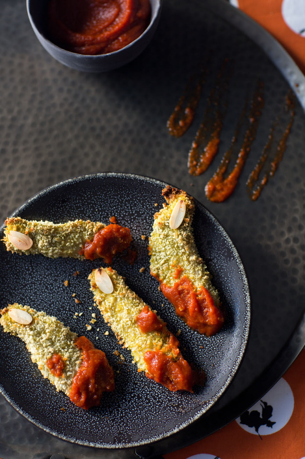 "Bloody" Matcha Chicken Fingers