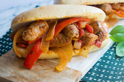 Sausage, Peppers and Onions Sandwich, Credit: Elizabeth Newman