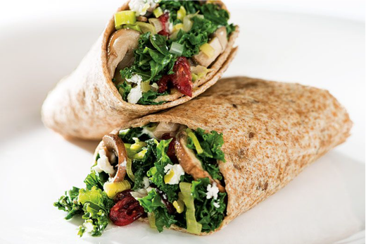 Kale and Mushroom Wrap