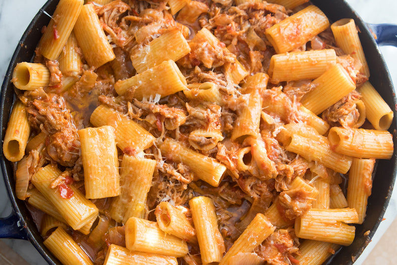 Rigatoni with Pork Ragout, Credit: Elizabeth Newman