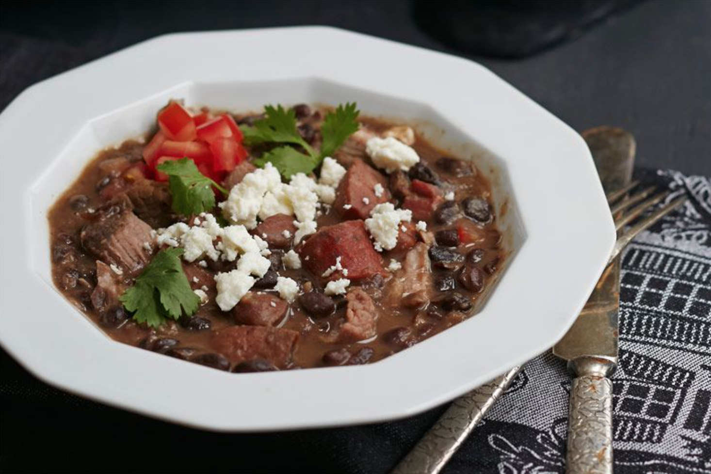 Slow Cooker Black Bean and Pork Stew, Credit: Lauren Volo