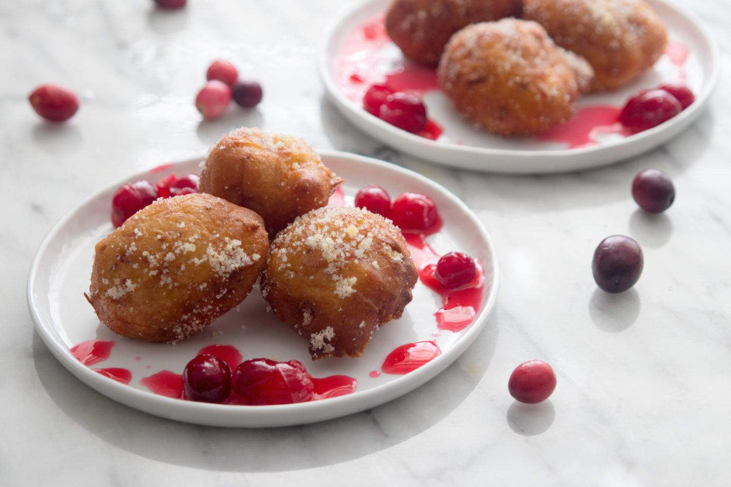 Cranberry Zeppole with Ginger Syrup, Credit: Elizabeth Newman