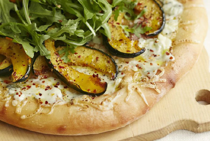 Roasted Acorn Squash and Gorgonzola Pizza