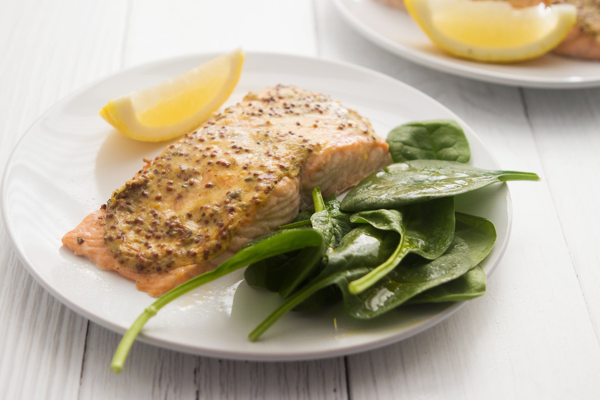 Broiled Salmon with Mustard Glaze, Credit: Elizabeth Newman