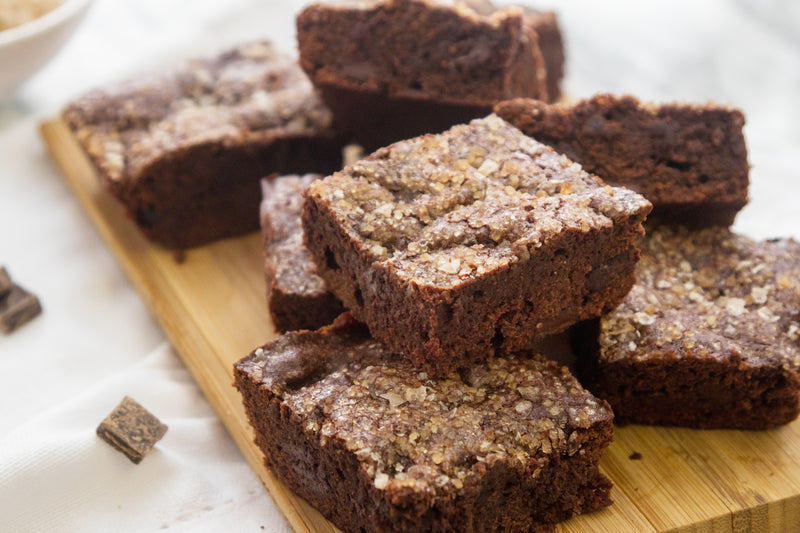 Salted Dark Chocolate Chunk Brownies, Credit: Elizabeth Newman