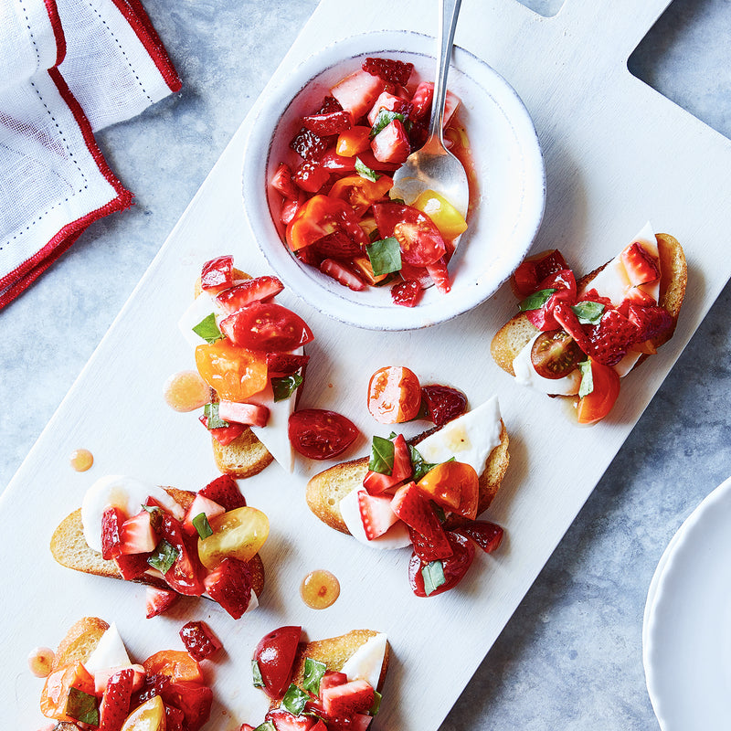 Mozzarella and Strawberry Bruschetta, Credit: Aubrie Pick