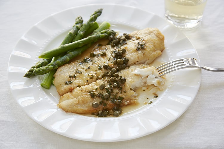 Sole with Lemon Caper Sauce