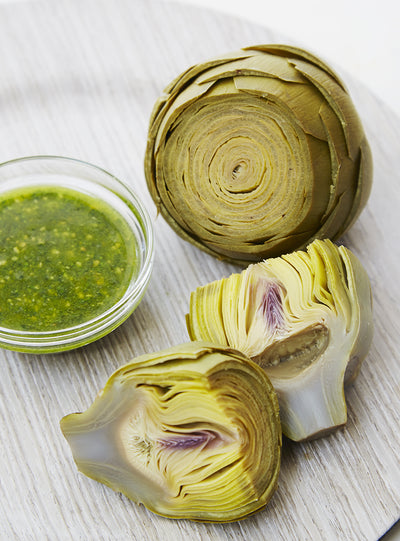 Steamed Artichokes with Parmesan Dipping Sauce