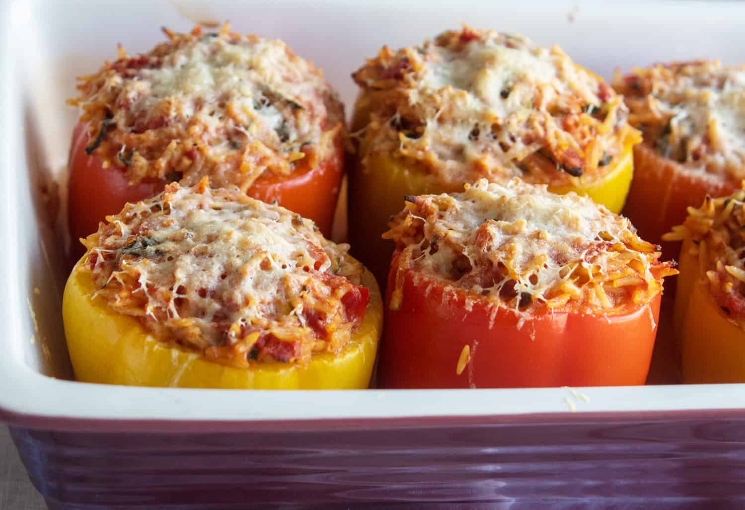 Orzo Stuffed Peppers, Credit: Elizabeth Newman