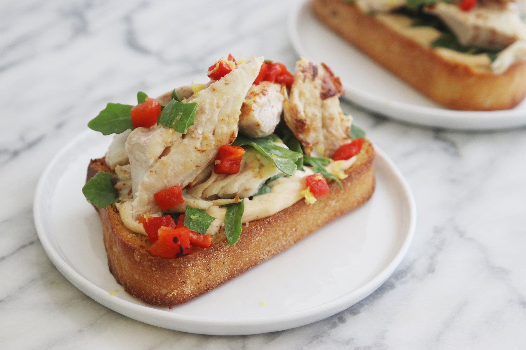 Rockfish Bruschetta with Old Bay Aioli, Credit: Elizabeth Newman