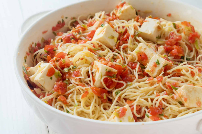 Spaghettini with Checca Sauce, Credit: Elizabeth Newman