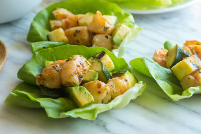 Shrimp and Avocado Lettuce Wraps, Credit: Elizabeth Newman
