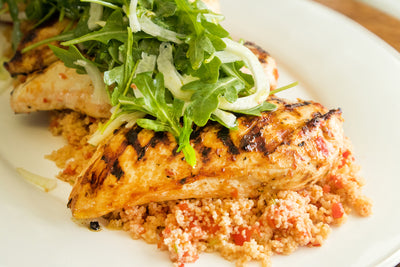 Grilled Chicken with Checca, Credit: Elizabeth Newman
