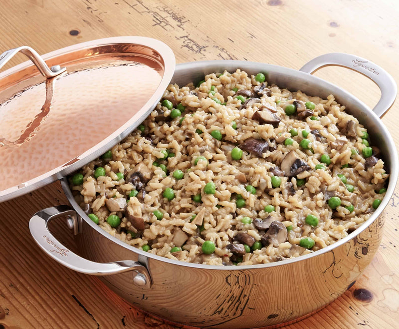 Giada's Mushroom Risotto with Peas, Credit: Lagostina