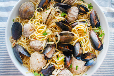 Spicy Linguine with Mussels and Clams, Credit: Elizabeth Newman