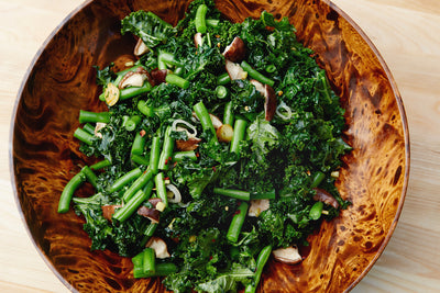 Spicy Sesame Green Beans and Kale